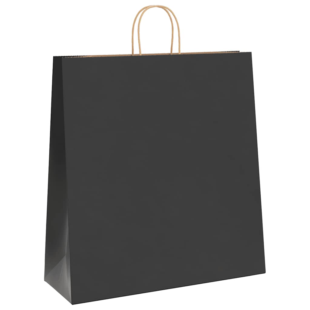 HKH Sacos de Papel 50 Unidades com Alças - Preto - 45x17x48 cm