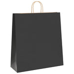 HKH Sacos de Papel 50 Unidades com Alças - Preto - 45x17x48 cm