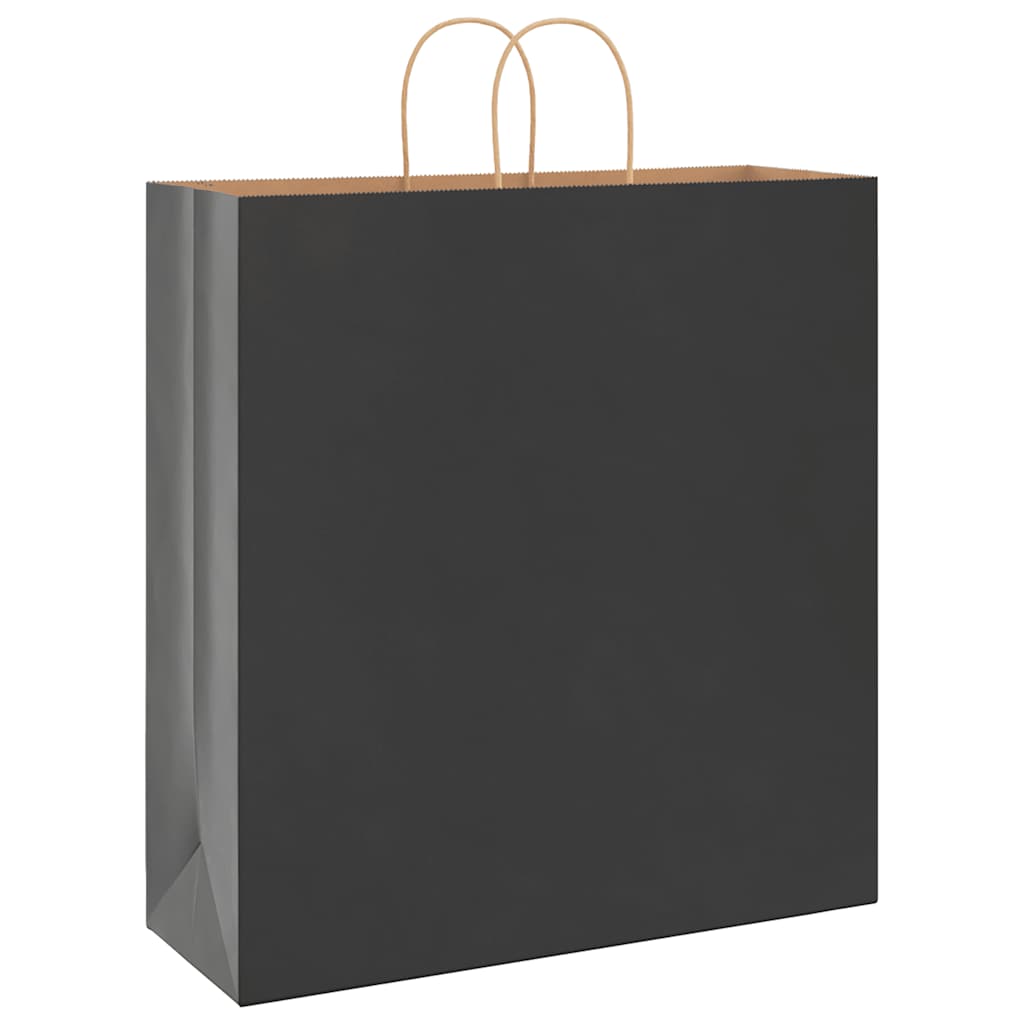 HKH Sacos de Papel 50 Unidades com Alças - Preto - 45x17x48 cm