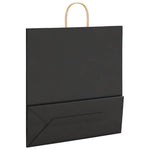 HKH Sacos de Papel 50 Unidades com Alças - Preto - 45x17x48 cm