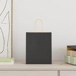 Bolsas de Papel HKH 250 Unidades con Asas - Negro - 18x8x22 cm