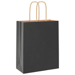 Bolsas de Papel HKH 250 Unidades con Asas - Negro - 18x8x22 cm