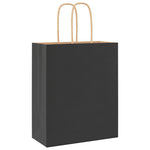 Bolsas de Papel HKH 250 Unidades con Asas - Negro - 18x8x22 cm