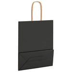 Bolsas de Papel HKH 250 Unidades con Asas - Negro - 18x8x22 cm