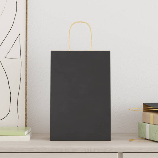 HKH Bolsas de Papel 250 Unidades con Asas - Blanco - 21x11x31 cm