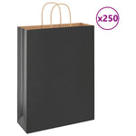 Bolsas de Papel HKH 250 Unidades con Asas - Negro - 32x12x42 cm