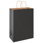 HKH Bolsas de Papel 250 Unidades con Asas - Negro - 32x17x44 cm
