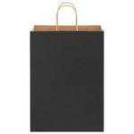 HKH Bolsas de Papel 250 Unidades con Asas - Negro - 32x17x44 cm
