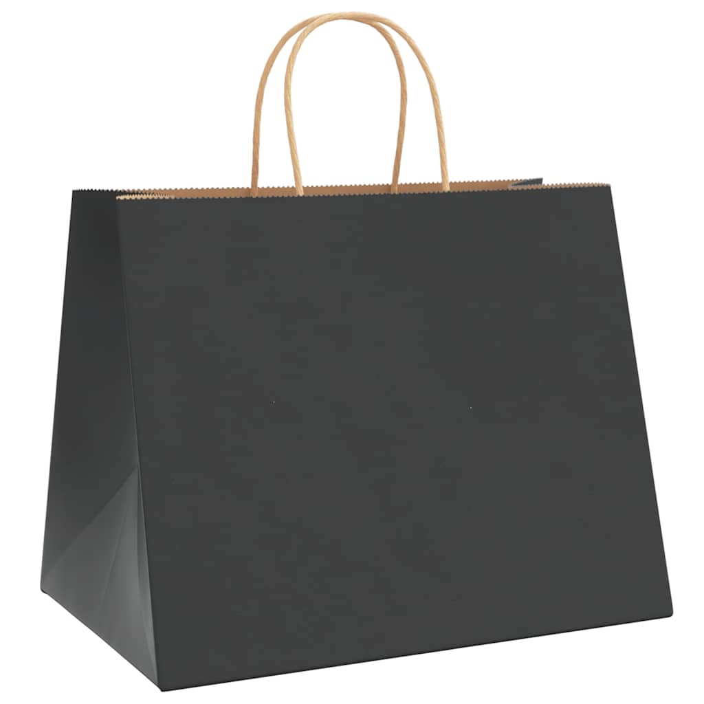 HKH Sacos de Papel 250 Unidades com Alças - Preto - 32x22x24 cm