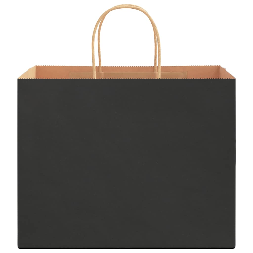 HKH Sacos de Papel 250 Unidades com Alças - Preto - 32x22x24 cm