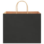 HKH Sacos de Papel 250 Unidades com Alças - Preto - 32x22x24 cm