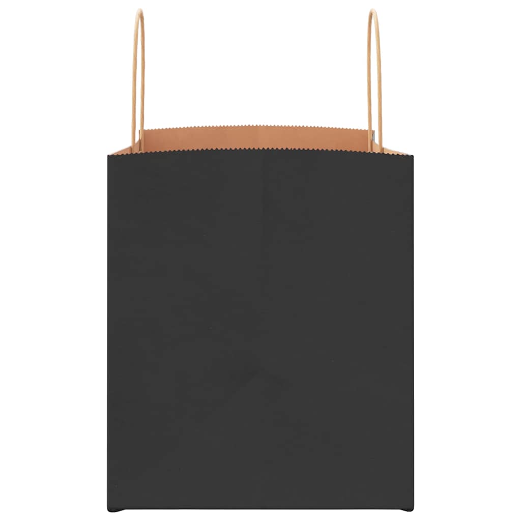 HKH Sacos de Papel 250 Unidades com Alças - Preto - 32x22x24 cm