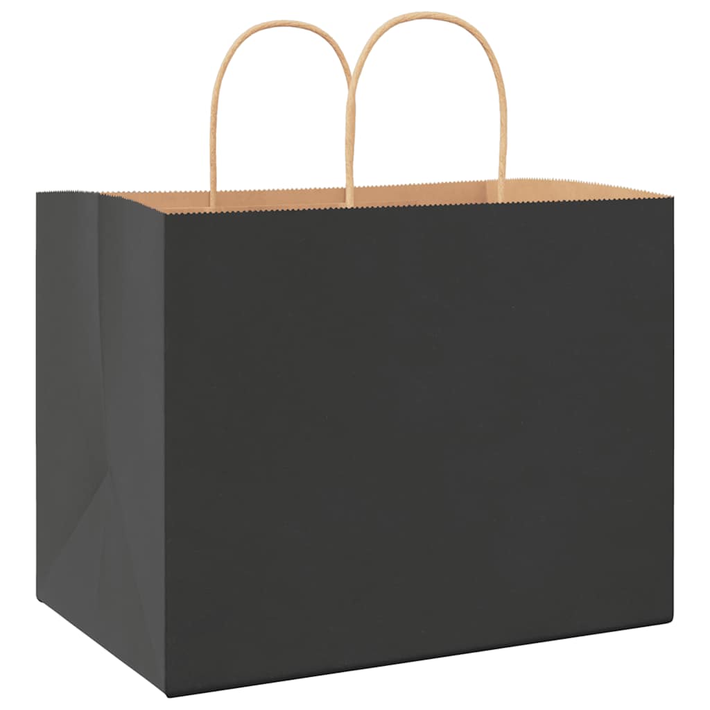 HKH Sacos de Papel 250 Unidades com Alças - Preto - 32x22x24 cm