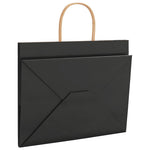 HKH Sacos de Papel 250 Unidades com Alças - Preto - 32x22x24 cm