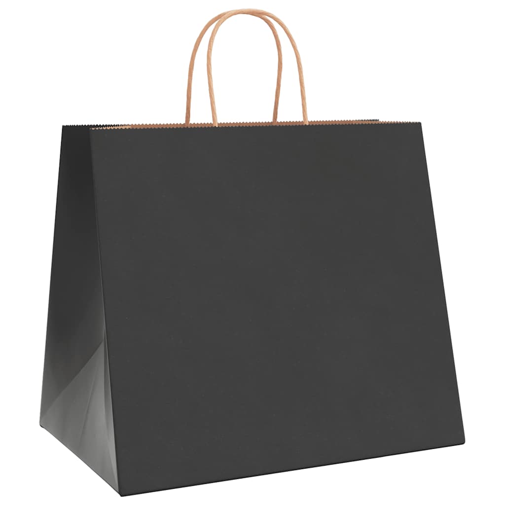 HKH Sacos de Papel 250 Unidades com Alças - Preto - 32x22x28 cm