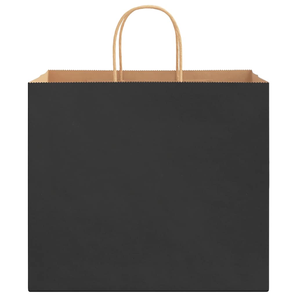HKH Sacos de Papel 250 Unidades com Alças - Preto - 32x22x28 cm