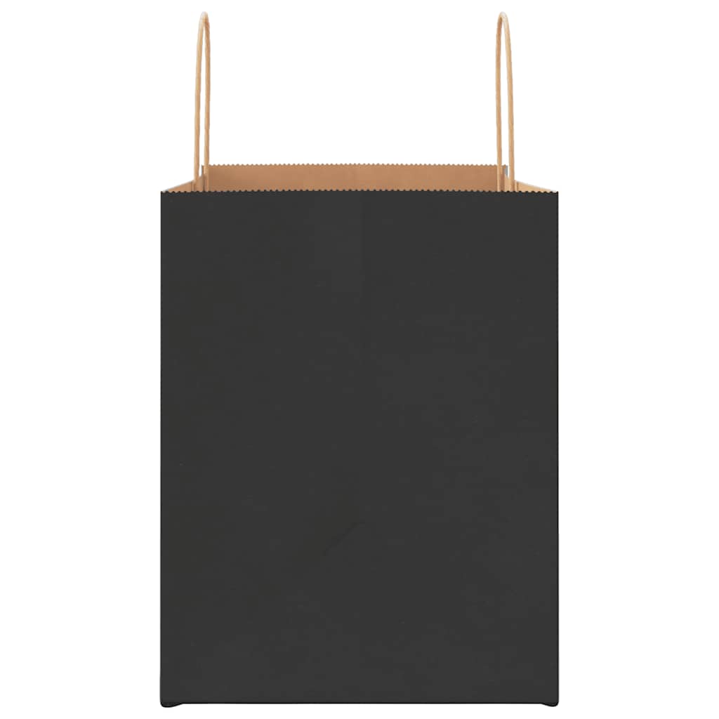 HKH Sacos de Papel 250 Unidades com Alças - Preto - 32x22x28 cm