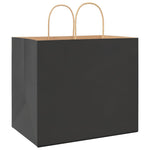 HKH Sacos de Papel 250 Unidades com Alças - Preto - 32x22x28 cm