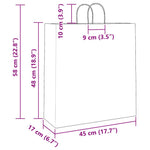 HKH Sacos de Papel 250 Unidades com Alças - Preto - 45x17x48 cm