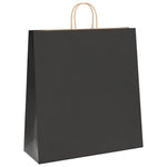 HKH Sacos de Papel 250 Unidades com Alças - Preto - 45x17x48 cm