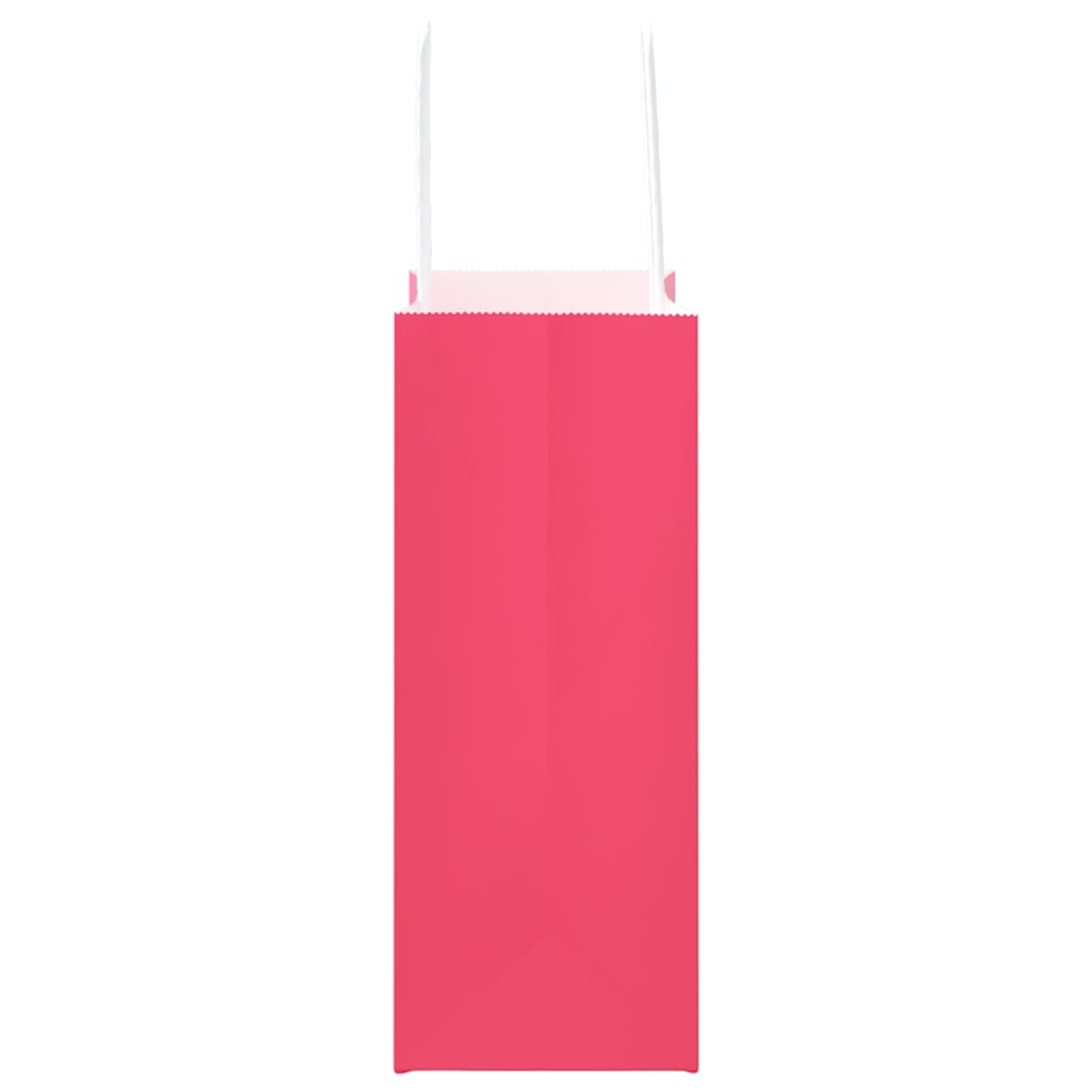 HKH Sacos de Papel 50 Unidades com Alças - Rosa - 15x8x21 cm