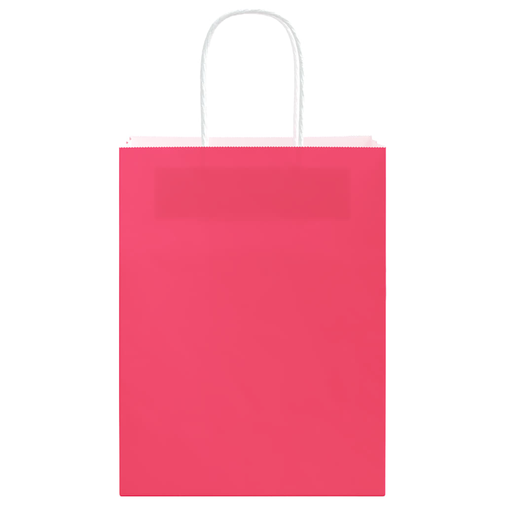 Bolsas de papel HKH 50 unidades con asas - Rosa - 21x11x28 cm