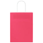 Bolsas de papel HKH 50 unidades con asas - Rosa - 21x11x28 cm