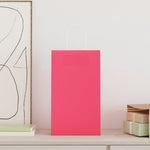 HKH Bolsas de papel 50 unidades con asas - Rosa - 21x11x36 cm