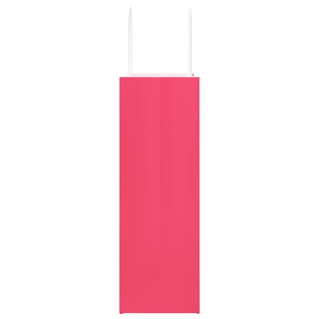 HKH Bolsas de Papel 50 Unidades con Asas - Rosa - 26x12x35 cm