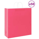 Bolsas de papel HKH 50 unidades con asas - Rosa - 45x17x48 cm