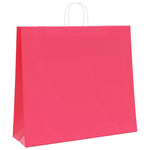 HKH Sacos de Papel 50 Unidades com Alças - Rosa - 54x15x49 cm