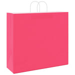 HKH Sacos de Papel 50 Unidades com Alças - Rosa - 54x15x49 cm