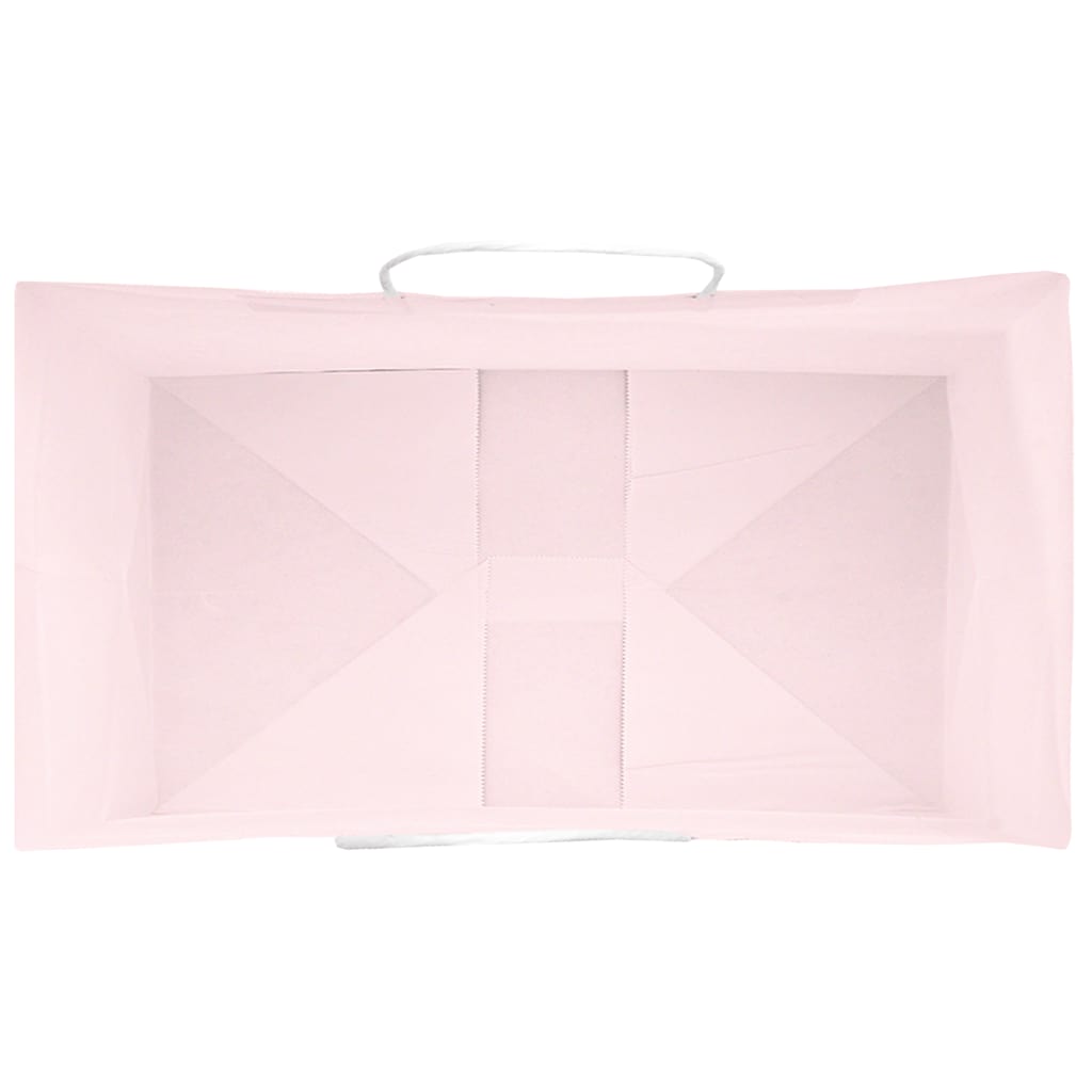 Bolsas de Papel HKH 250 Unidades con Asas - Rosa - 15x8x21 cm