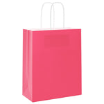 HKH Sacos de Papel 250 Unidades com Alças - Rosa - 18x8x22 cm