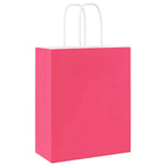 HKH Sacos de Papel 250 Unidades com Alças - Rosa - 18x8x22 cm