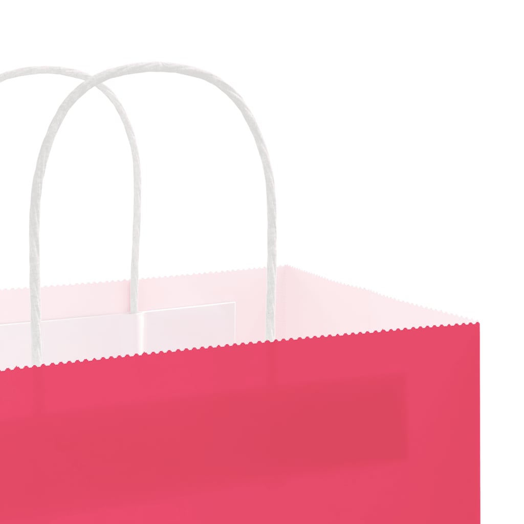 HKH Sacos de Papel 250 Unidades com Alças - Rosa - 18x8x22 cm