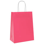 HKH Sacos de Papel 250 Unidades com Alças - Rosa - 21x11x28 cm