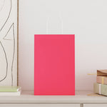 HKH Bolsas de Papel 250 Unidades con Asas - Rosa - 21x11x31 cm