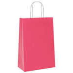 HKH Bolsas de Papel 250 Unidades con Asas - Rosa - 21x11x31 cm