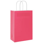 HKH Bolsas de Papel 250 Unidades con Asas - Rosa - 21x11x31 cm
