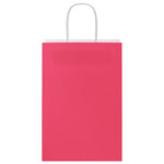 HKH Bolsas de Papel 250 Unidades con Asas - Rosa - 21x11x31 cm