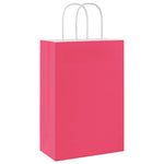 HKH Bolsas de Papel 250 Unidades con Asas - Rosa - 21x11x31 cm