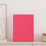 HKH Sacos de Papel 250 Unidades com Alças - Rosa - 32x12x42 cm
