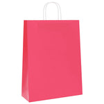 HKH Sacos de Papel 250 Unidades com Alças - Rosa - 32x12x42 cm