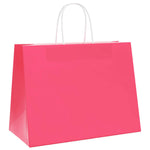 HKH Sacos de Papel 250 Unidades com Alças - Rosa - 32x17x25 cm