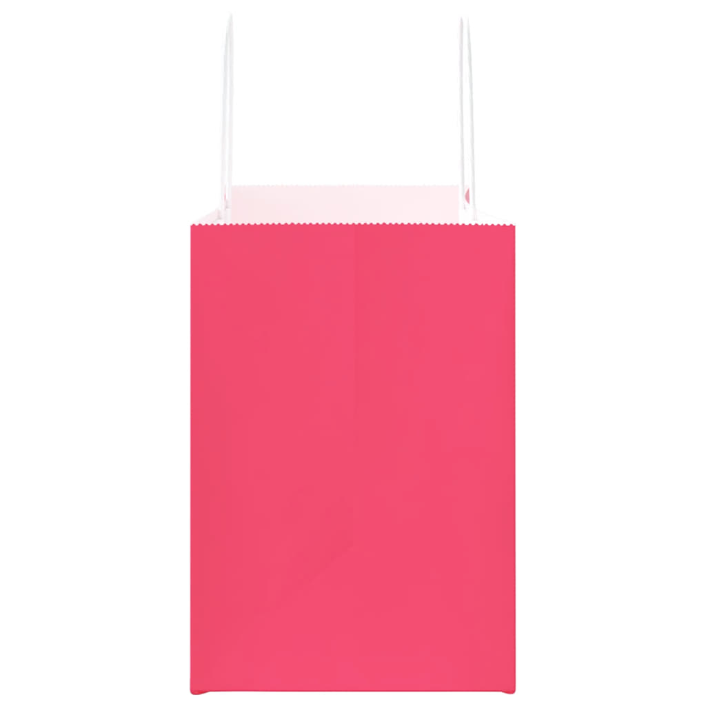 HKH Sacos de Papel 250 Unidades com Alças - Rosa - 32x17x25 cm