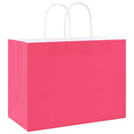 HKH Sacos de Papel 250 Unidades com Alças - Rosa - 32x17x25 cm