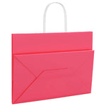 HKH Sacos de Papel 250 Unidades com Alças - Rosa - 32x17x25 cm