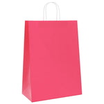 HKH Sacos de Papel 250 Unidades com Alças - Rosa - 32x17x44 cm