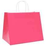 Bolsas de papel HKH 250 unidades con asas - Rosa - 32x22x24 cm